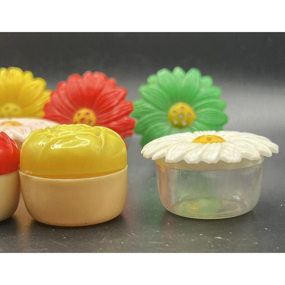 VTG Floral Daisy & Roses Salt‎ and Pepper Shakers Plastic ~ Set Of 15 ~ Colorful